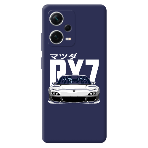 Xiaomi Poco X5 Car Rx7 Dark blue Colored Silicone TPU Θήκη