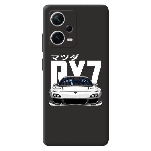 Xiaomi Poco X5 Car Rx7 Black Colored Silicone TPU Θήκη