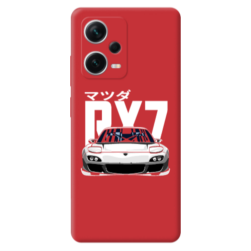 Xiaomi Poco X5 Car Rx7 Red Colored Silicone TPU Θήκη