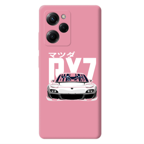 Xiaomi Poco X5 Pro Car Rx7 Pink Colored Silicone TPU Θήκη