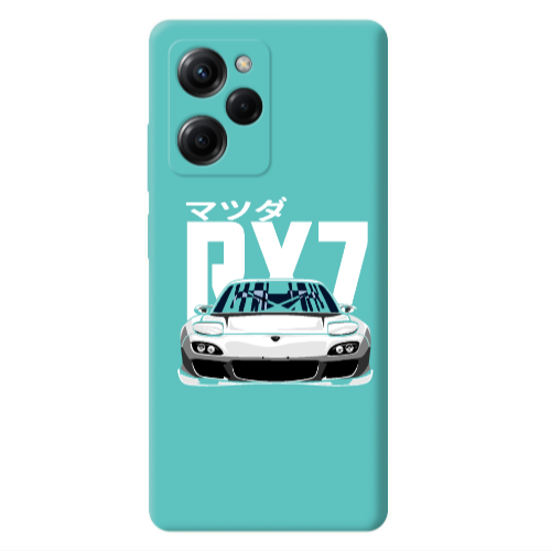 Xiaomi Poco X5 Pro Car Rx7 Turquoise Colored Silicone TPU Θήκη