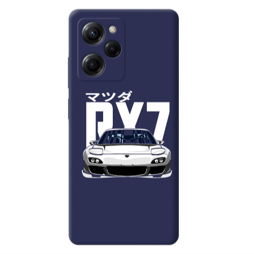 Xiaomi Poco X5 Pro Car Rx7 Dark blue Colored Silicone TPU Θήκη