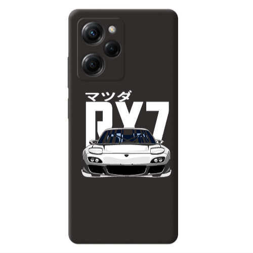 Xiaomi Poco X5 Pro Car Rx7 Black Colored Silicone TPU Θήκη