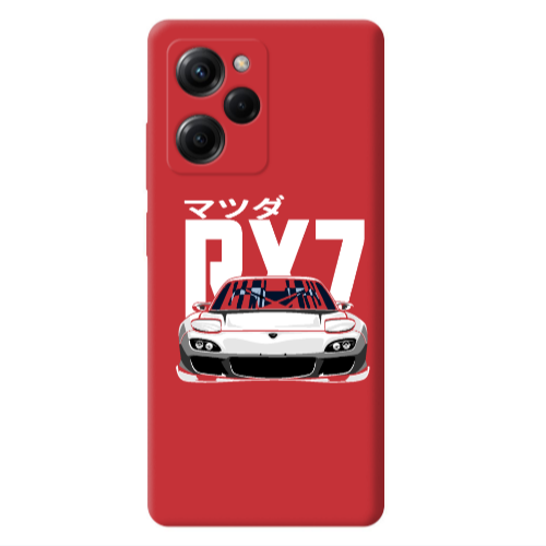 Xiaomi Poco X5 Pro Car Rx7 Red Colored Silicone TPU Θήκη