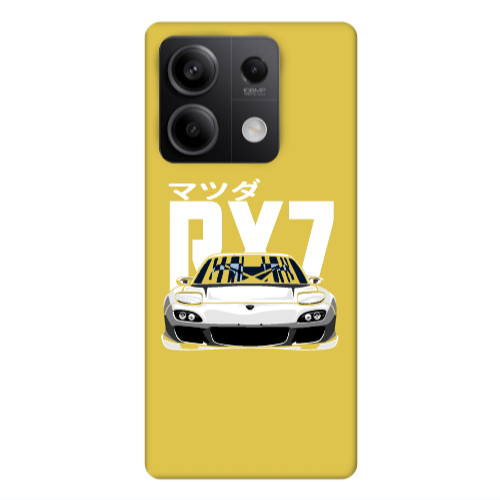 Xiaomi Redmi Note 13 5G Car Rx7 Yellow Colored Silicone TPU Θήκη