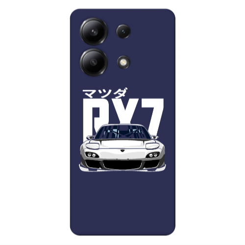 Xiaomi Redmi Note 13 4G Car Rx7 Dark blue Colored Silicone TPU Θήκη