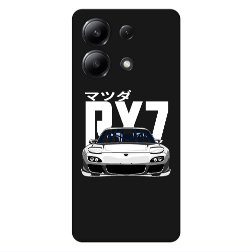 Xiaomi Redmi Note 13 4G Car Rx7 Black Colored Silicone TPU Θήκη