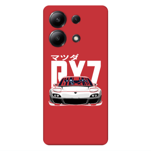 Xiaomi Redmi Note 13 4G Car Rx7 Red Colored Silicone TPU Θήκη