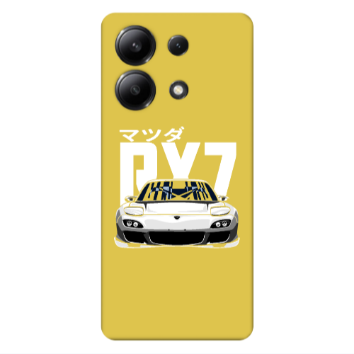 Xiaomi Redmi Note 13 4G Car Rx7 Yellow Colored Silicone TPU Θήκη