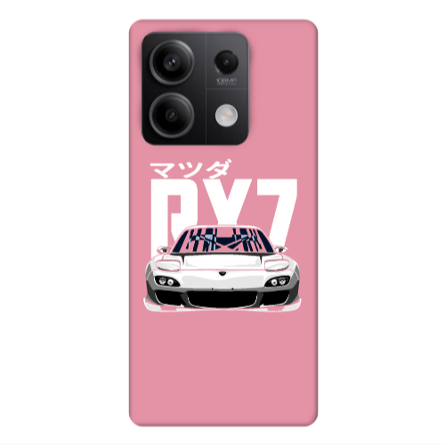 Xiaomi Redmi Note 13Pro 5G Car Rx7 Pink Colored Silicone TPU Θήκη