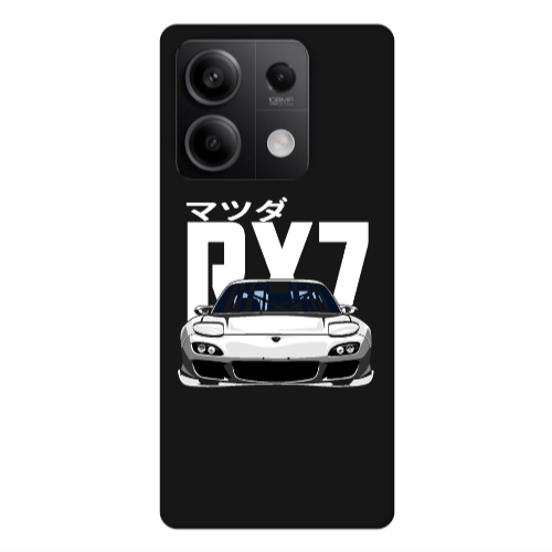 Xiaomi Redmi Note 13Pro 5G Car Rx7 Black Colored Silicone TPU Θήκη
