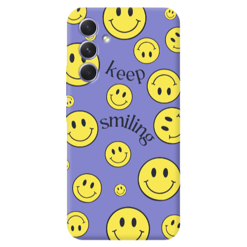 Samsung A36 Keep Smiling Purple Colored Silicone TPU Θήκη