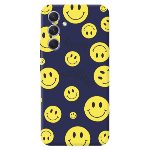 Samsung A36 Keep Smiling Dark blue Colored Silicone TPU Θήκη