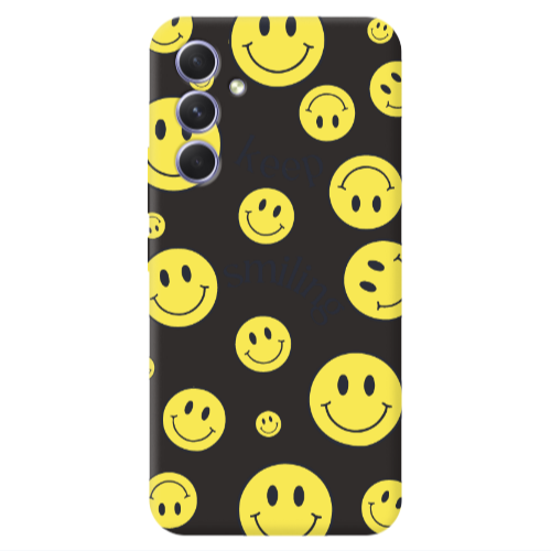 Samsung A36 Keep Smiling Black Colored Silicone TPU Θήκη