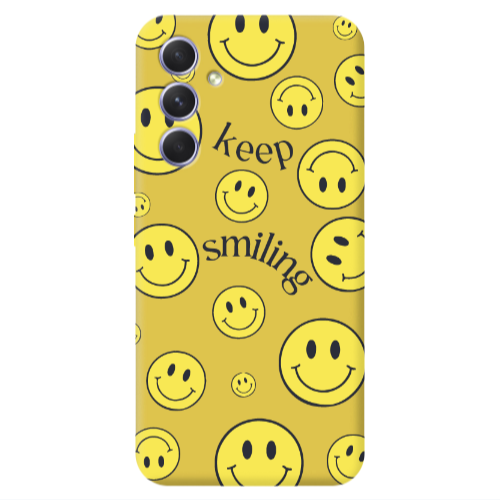 Samsung A36 Keep Smiling Yellow Colored Silicone TPU Θήκη