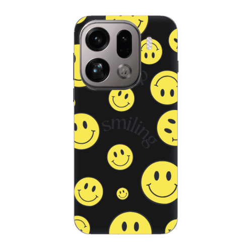 Oppo Find X9 Pro Keep Smiling Black Colored Silicone TPU Θήκη