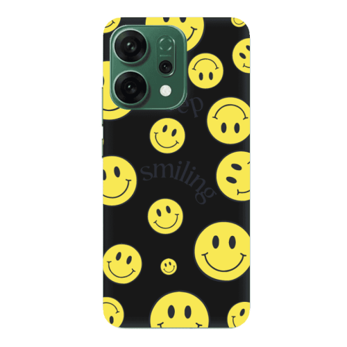 Oppo RENO 14 Keep Smiling Black Colored Silicone TPU Θήκη