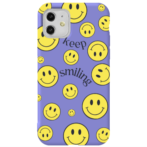 Apple iPhone 11  Keep Smiling Purple Colored Silicone TPU Θήκη