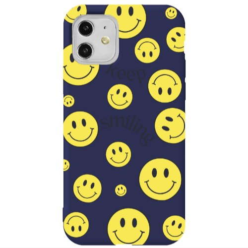 Apple iPhone 11  Keep Smiling Dark blue Colored Silicone TPU Θήκη