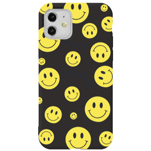 Apple iPhone 11  Keep Smiling Black Colored Silicone TPU Θήκη