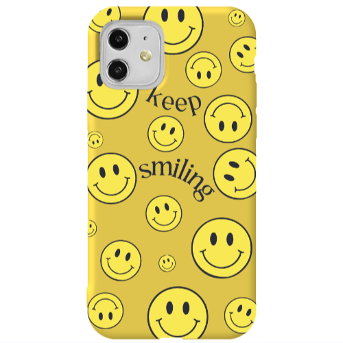 Apple iPhone 11  Keep Smiling Yellow Colored Silicone TPU Θήκη