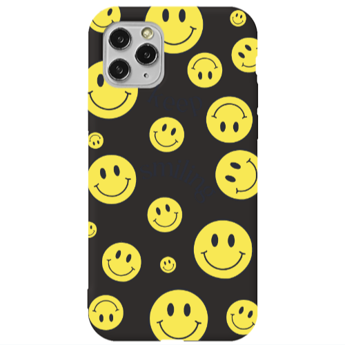 Apple iPhone 11 Pro Keep Smiling Black Colored Silicone TPU Θήκη