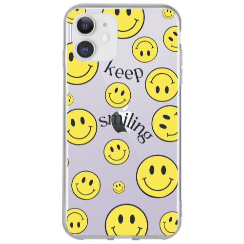 Apple iPhone 12 Keep Smiling Transparent Silicone TPU Θήκη