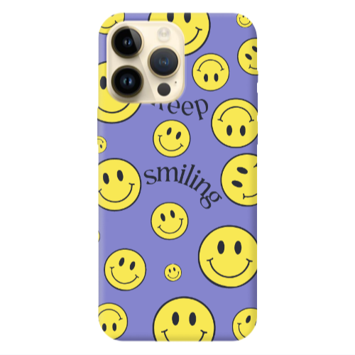 Apple iPhone 13 Pro Max Keep Smiling Purple Colored Silicone TPU Θήκη