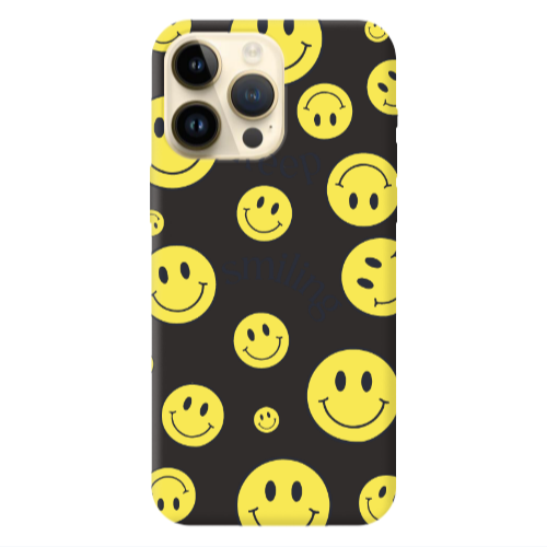 Apple iPhone 13 Pro Max Keep Smiling Black Colored Silicone TPU Θήκη