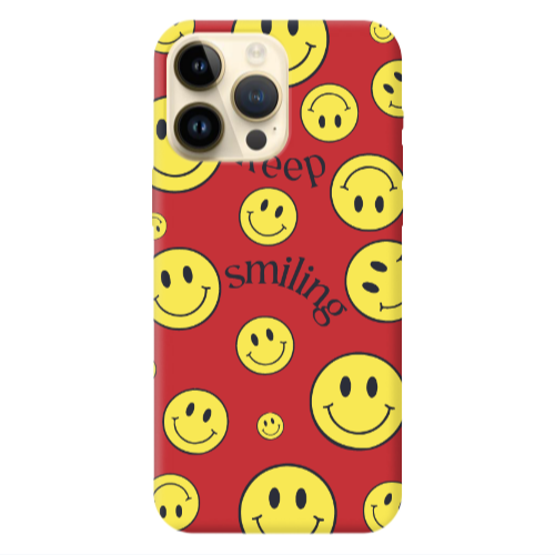 Apple iPhone 13 Pro Max Keep Smiling Red Colored Silicone TPU Θήκη