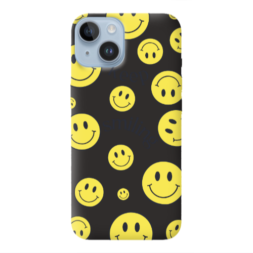 Apple iPhone 14  Keep Smiling Black Colored Silicone TPU Θήκη