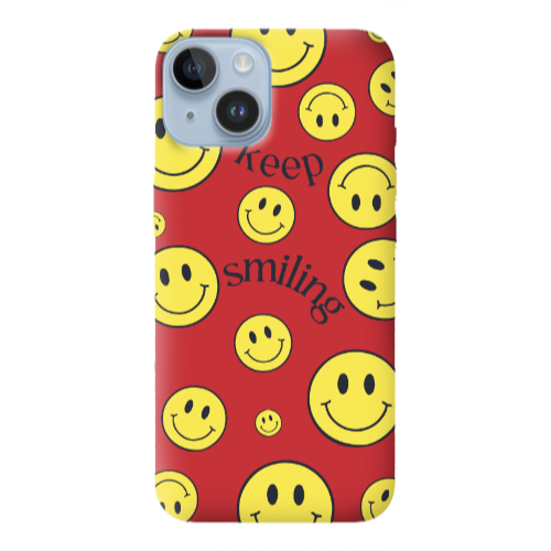 Apple iPhone 14 Plus Keep Smiling Red Colored Silicone TPU Θήκη