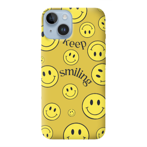 Apple iPhone 14 Plus Keep Smiling Yellow Colored Silicone TPU Θήκη
