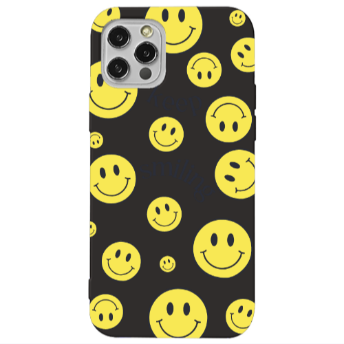Apple iPhone 13 Pro Keep Smiling Black Colored Silicone TPU Θήκη