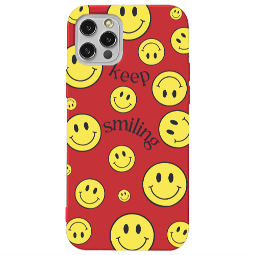Apple iPhone 13 Pro Keep Smiling Red Colored Silicone TPU Θήκη