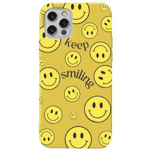 Apple iPhone 13 Pro Keep Smiling Yellow Colored Silicone TPU Θήκη