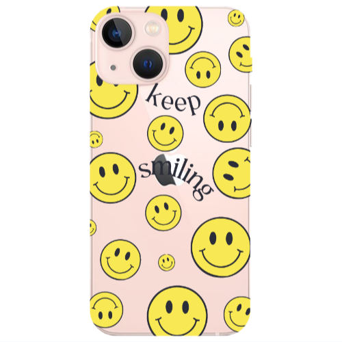 Apple iPhone 13 Mini Keep Smiling Transparent Silicone TPU Θήκη