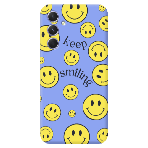 Samsung A54 Keep Smiling Light Purple Colored Silicone TPU Θήκη