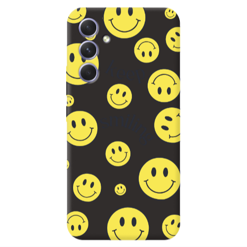 Samsung A54 Keep Smiling Black Colored Silicone TPU Θήκη