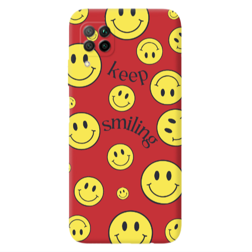 Huawei P40 Lite Keep Smiling Red Colored Silicone TPU Θήκη