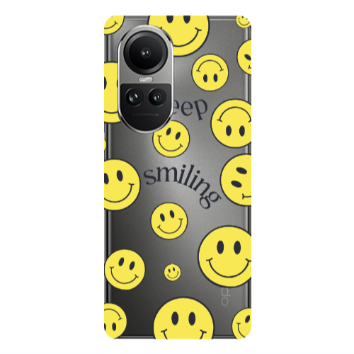 Oppo Reno10 5G Keep Smiling Transparent Silicone TPU Θήκη