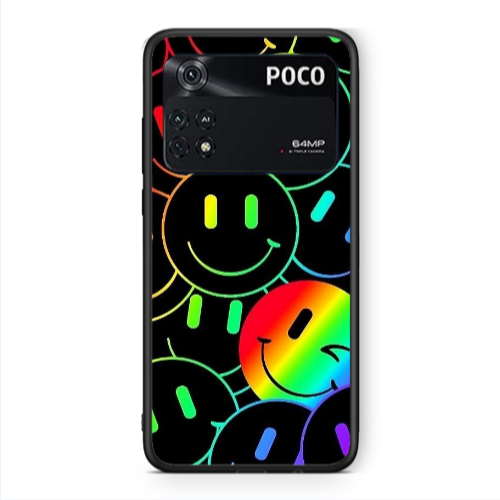 Xiaomi Poco M4 Pro 4G Rainbow Smile Black Glossy Θήκη