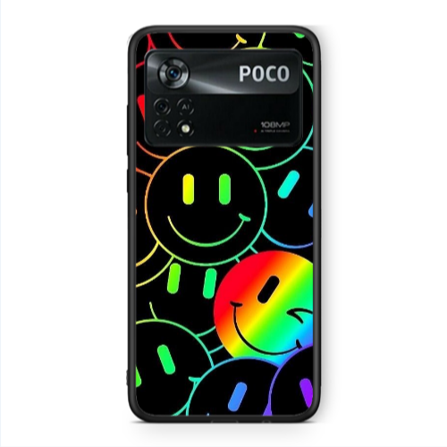Xiaomi Poco X4 Pro Rainbow Smile Black Glossy Θήκη