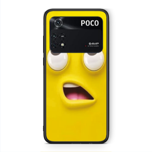 Xiaomi Poco M4 Pro 4G Confused face Black Glossy Θήκη