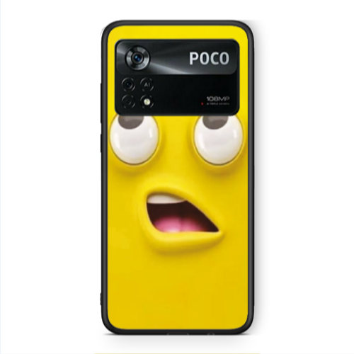 Xiaomi Poco X4 Pro Confused face Black Glossy Θήκη