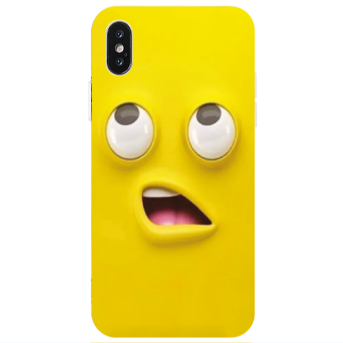 Apple iPhone Xs Max Confused face Transparent Silicone TPU Θήκη