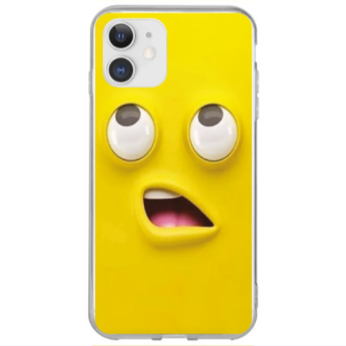 Apple iPhone 12 Mini Confused face Transparent Silicone TPU Θήκη