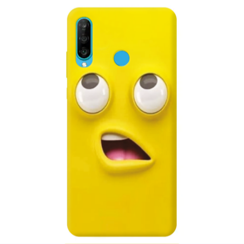 Huawei P30 Lite Confused face Transparent Silicone TPU Θήκη
