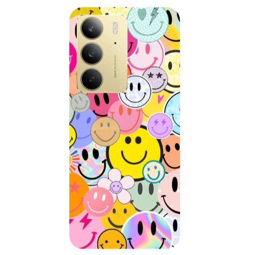 Realme C 75 Smiley Stickers Transparent Silicone TPU Θήκη