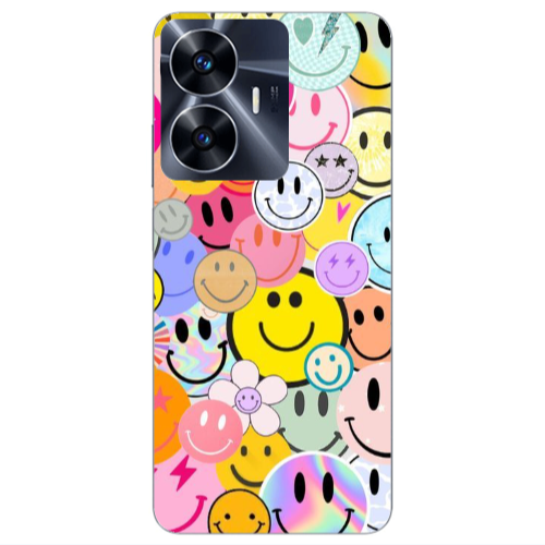 Realme Note 50 Smiley Stickers Transparent Silicone TPU Θήκη